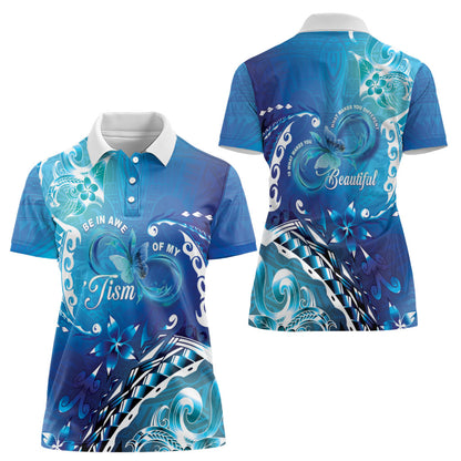 Polynesia Autism Support Women Polo Shirt Be In Awe Of My 'Tism