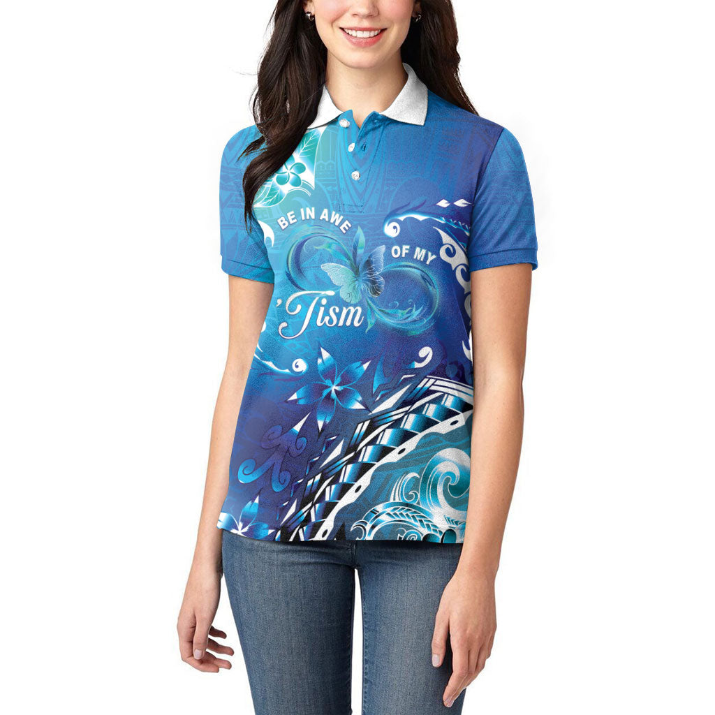 Polynesia Autism Support Women Polo Shirt Be In Awe Of My 'Tism