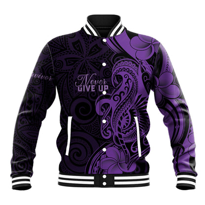 Personalised Lupus Warrior Baseball Jacket Never Give Up Polynesian Style