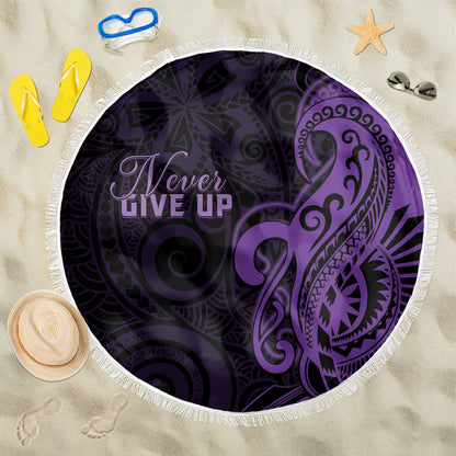 Lupus Warrior Beach Blanket Never Give Up Polynesian Style