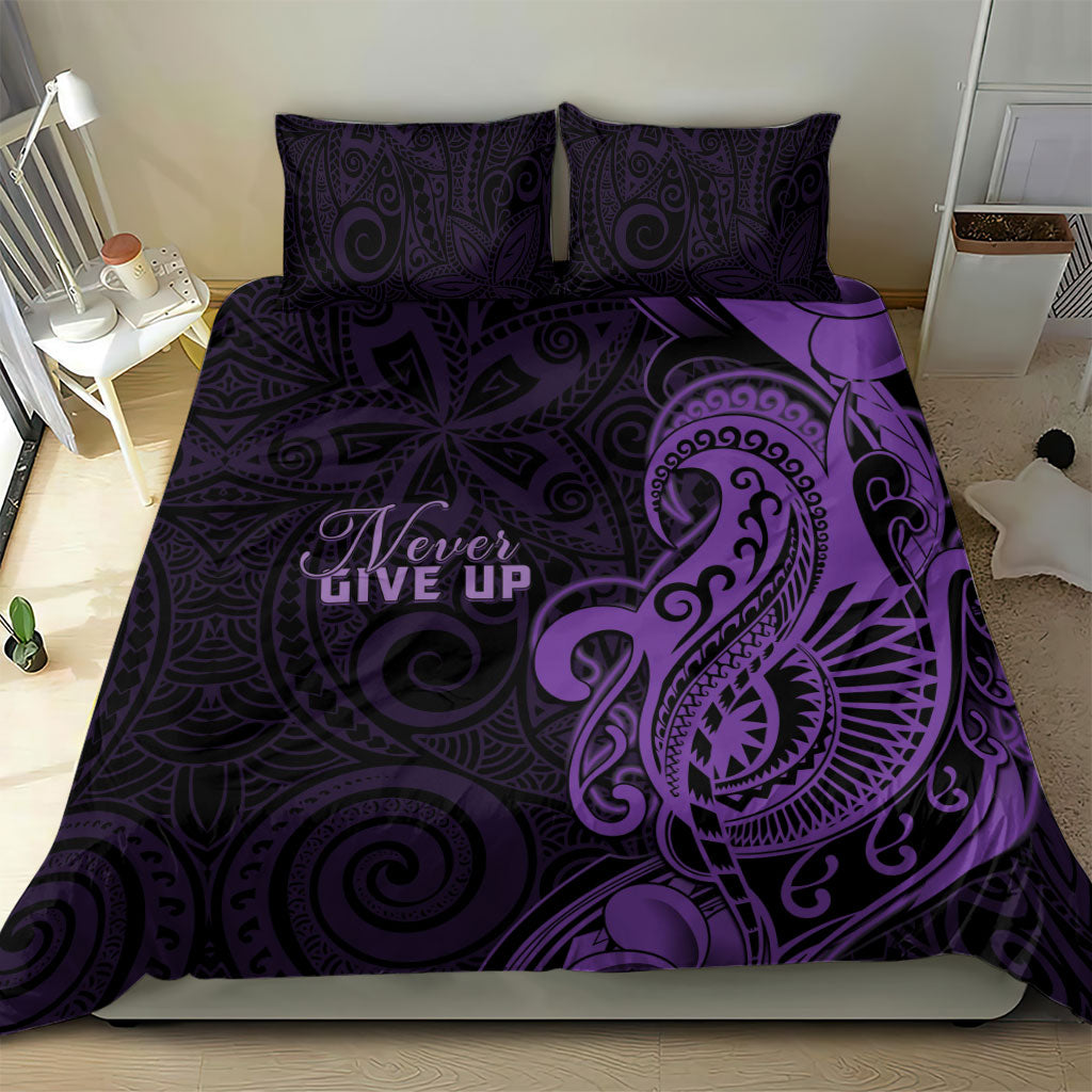 Lupus Warrior Bedding Set Never Give Up Polynesian Style