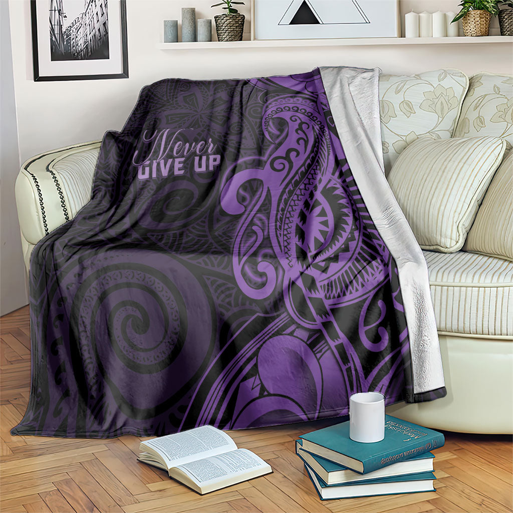 Lupus Warrior Blanket Never Give Up Polynesian Style