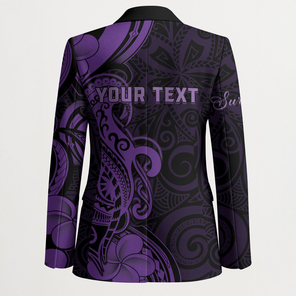 Personalised Lupus Warrior Blazer Never Give Up Polynesian Style