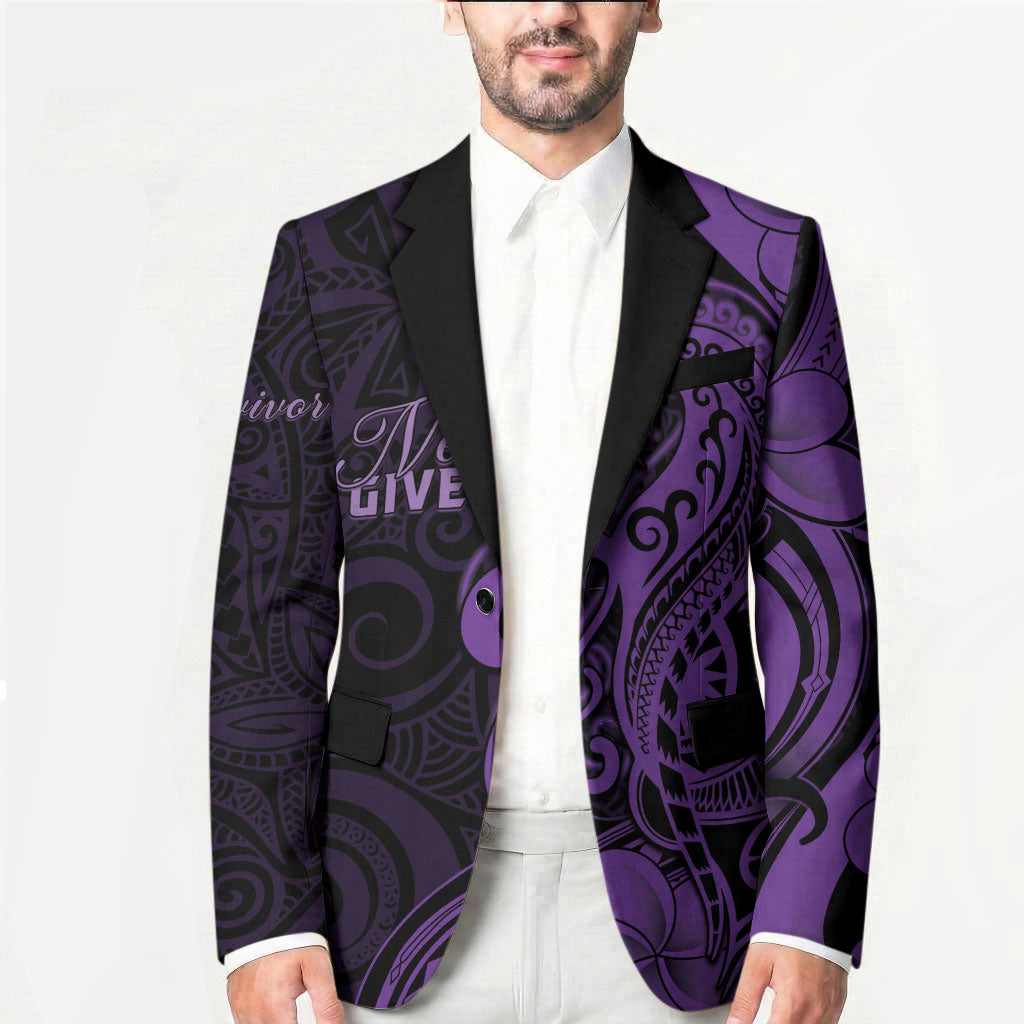Personalised Lupus Warrior Blazer Never Give Up Polynesian Style