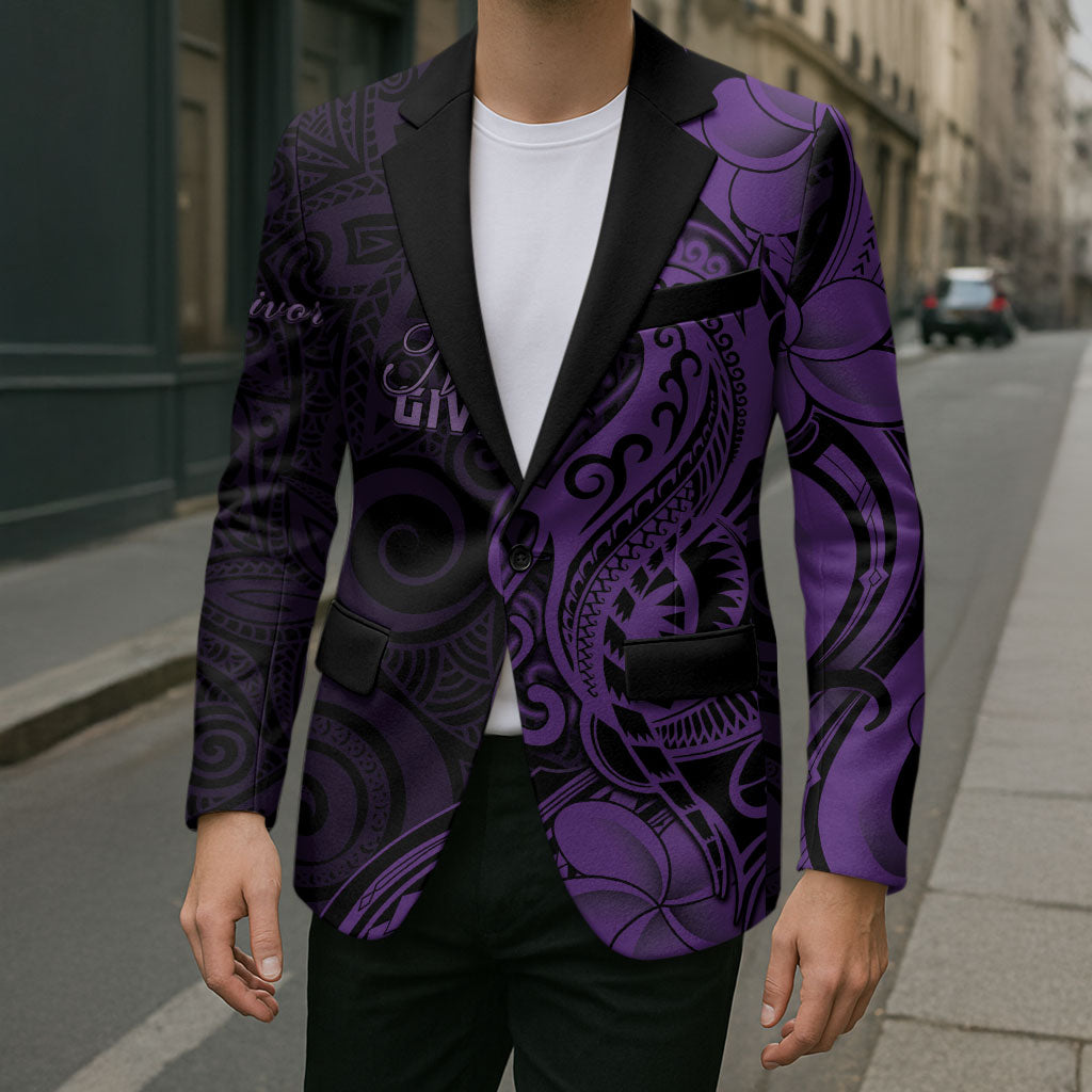 Personalised Lupus Warrior Blazer Never Give Up Polynesian Style