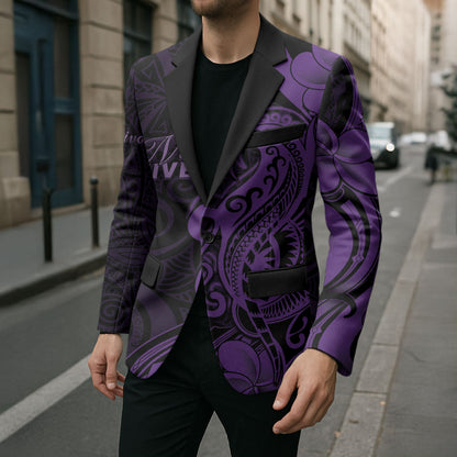 Personalised Lupus Warrior Blazer Never Give Up Polynesian Style