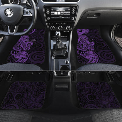 Personalised Lupus Warrior Car Mats Never Give Up Polynesian Style