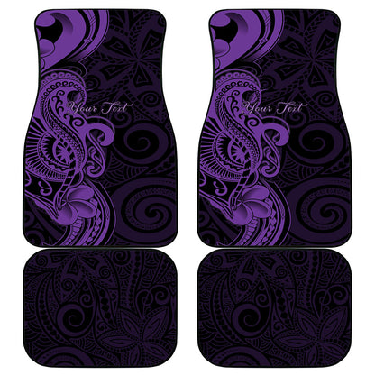 Personalised Lupus Warrior Car Mats Never Give Up Polynesian Style