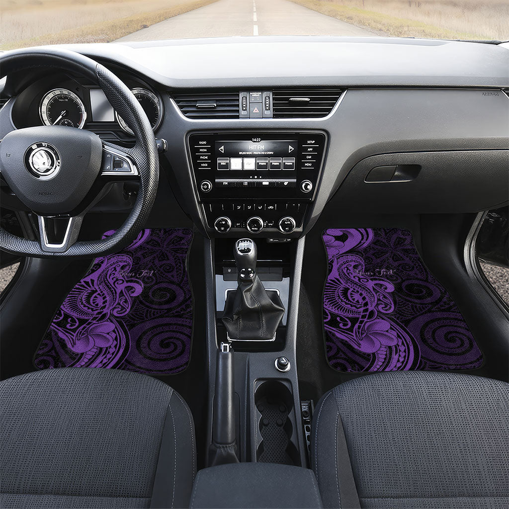 Personalised Lupus Warrior Car Mats Never Give Up Polynesian Style