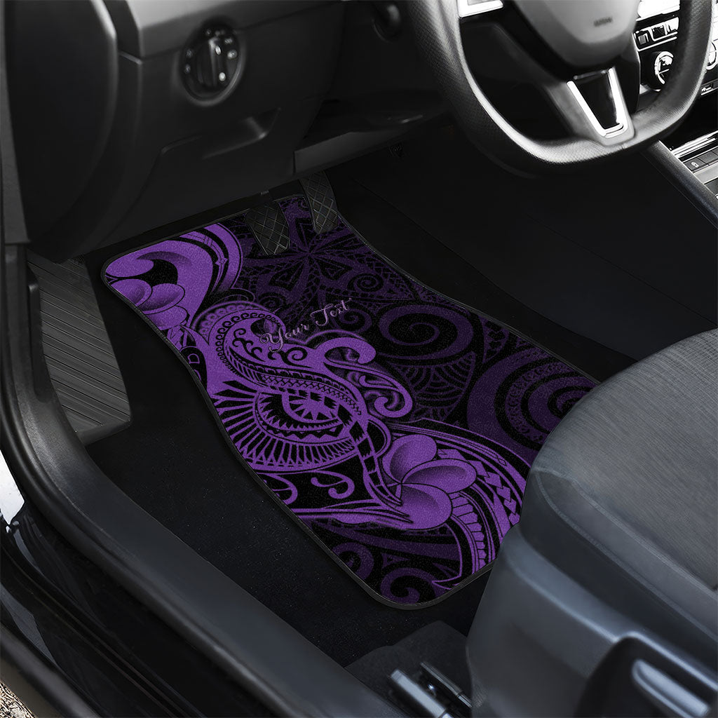 Personalised Lupus Warrior Car Mats Never Give Up Polynesian Style