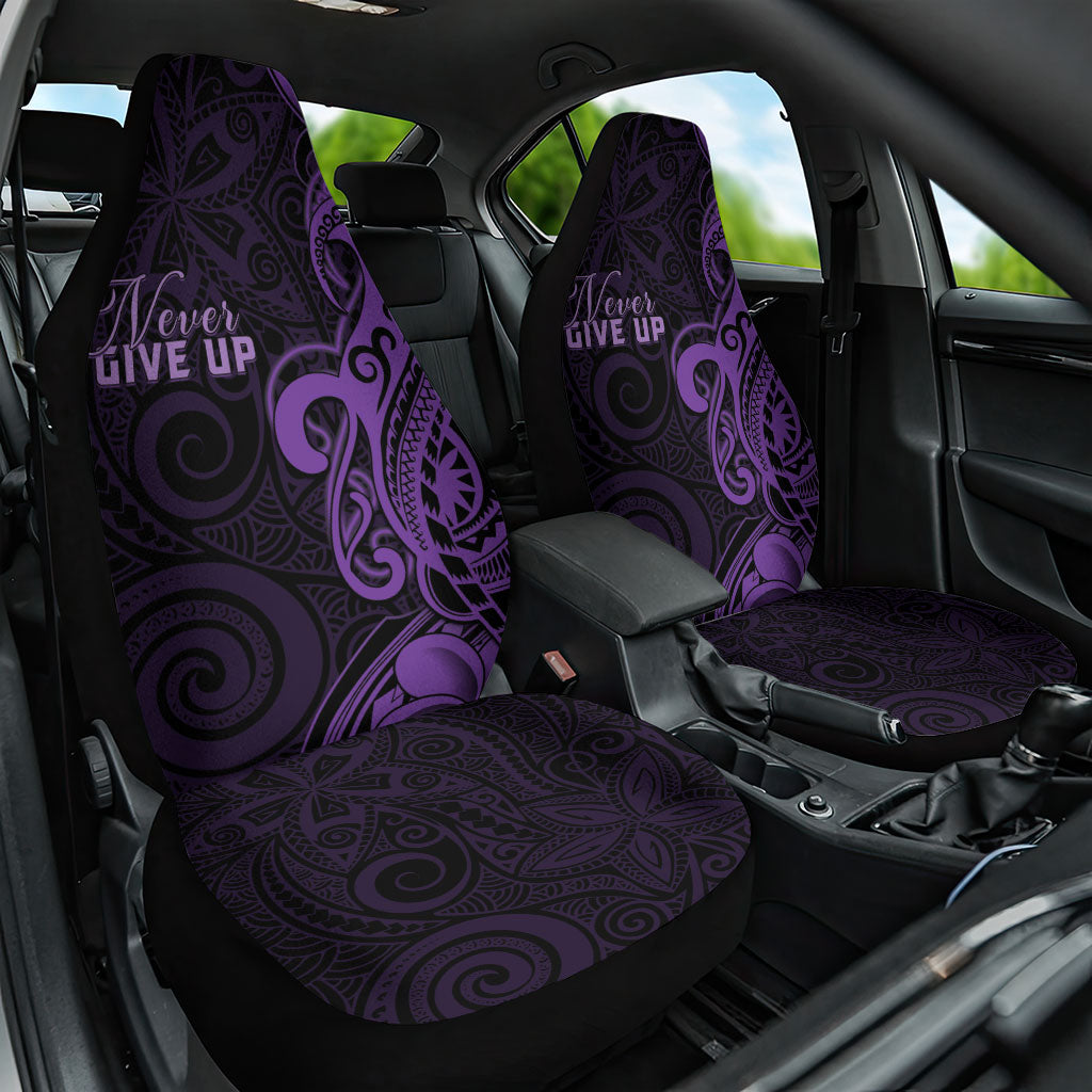 Lupus Warrior Car Seat Cover Never Give Up Polynesian Style