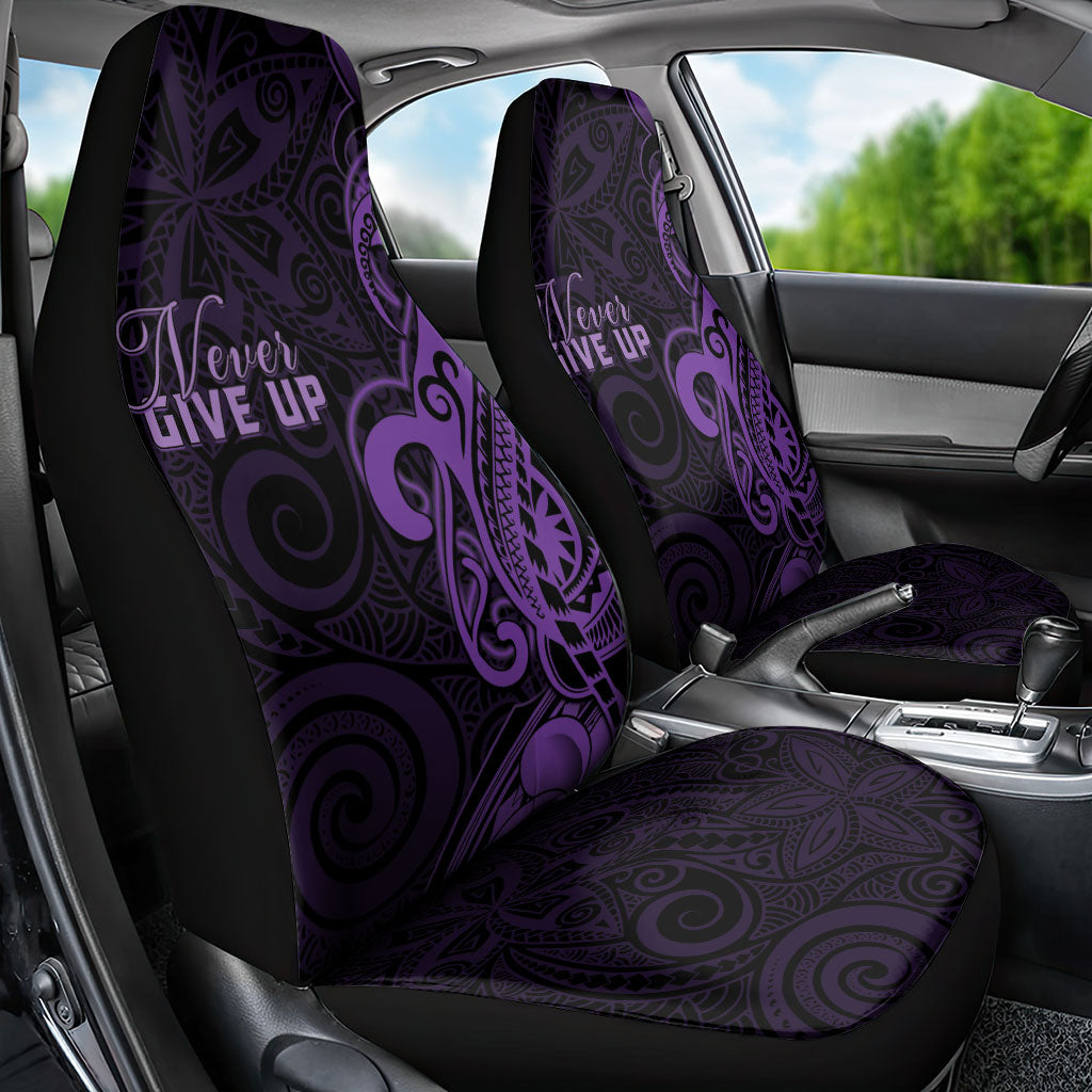 Lupus Warrior Car Seat Cover Never Give Up Polynesian Style