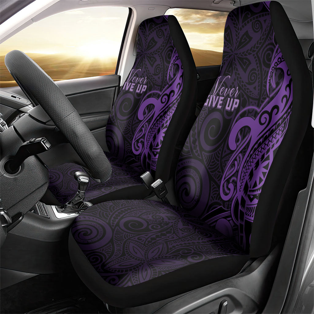 Lupus Warrior Car Seat Cover Never Give Up Polynesian Style