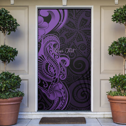 Personalised Lupus Warrior Door Cover Never Give Up Polynesian Style