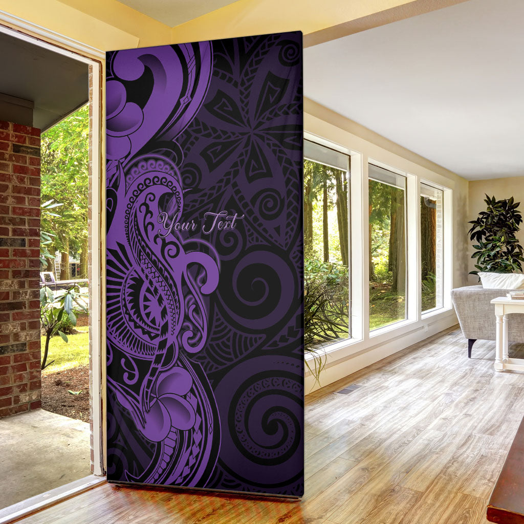 Personalised Lupus Warrior Door Cover Never Give Up Polynesian Style