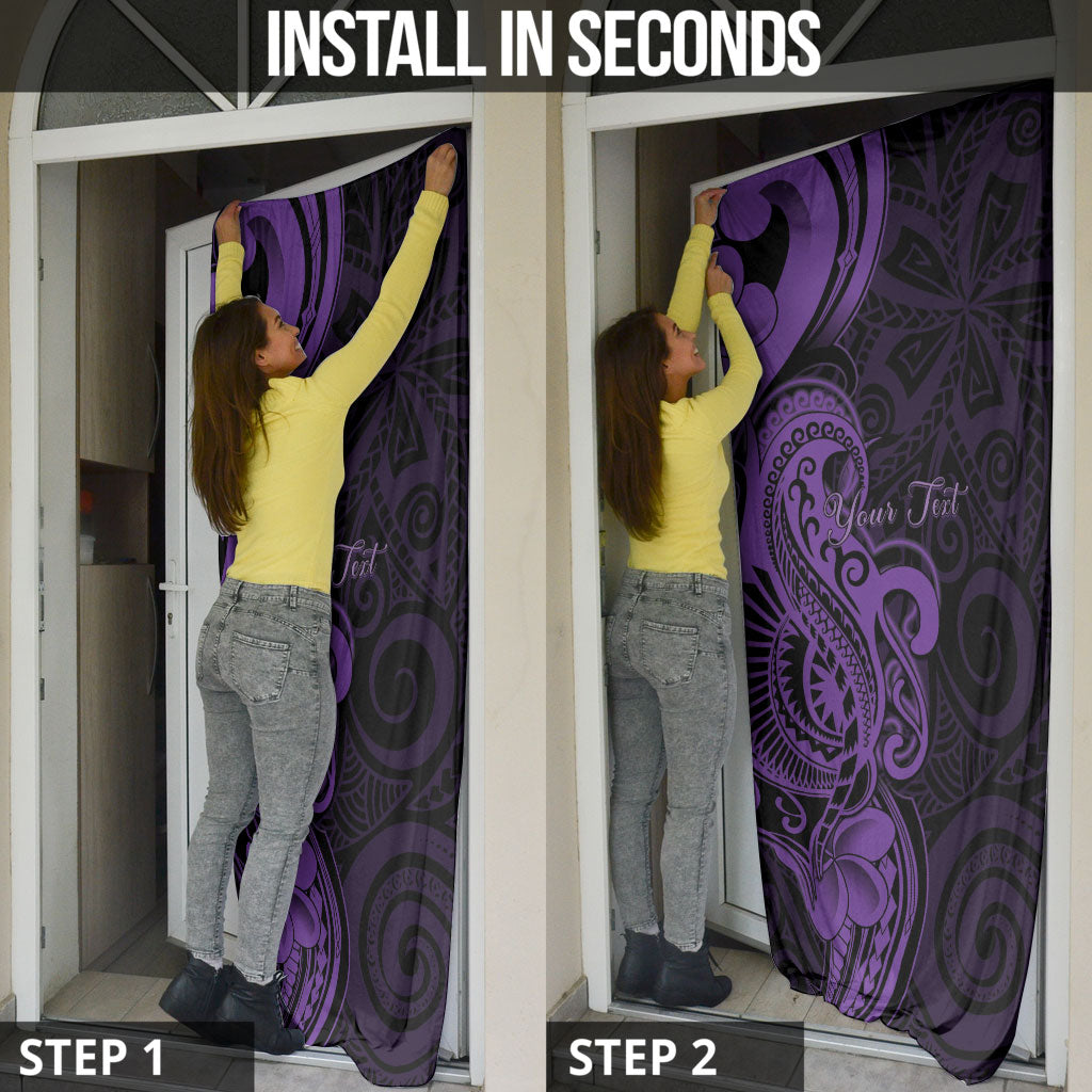 Personalised Lupus Warrior Door Cover Never Give Up Polynesian Style