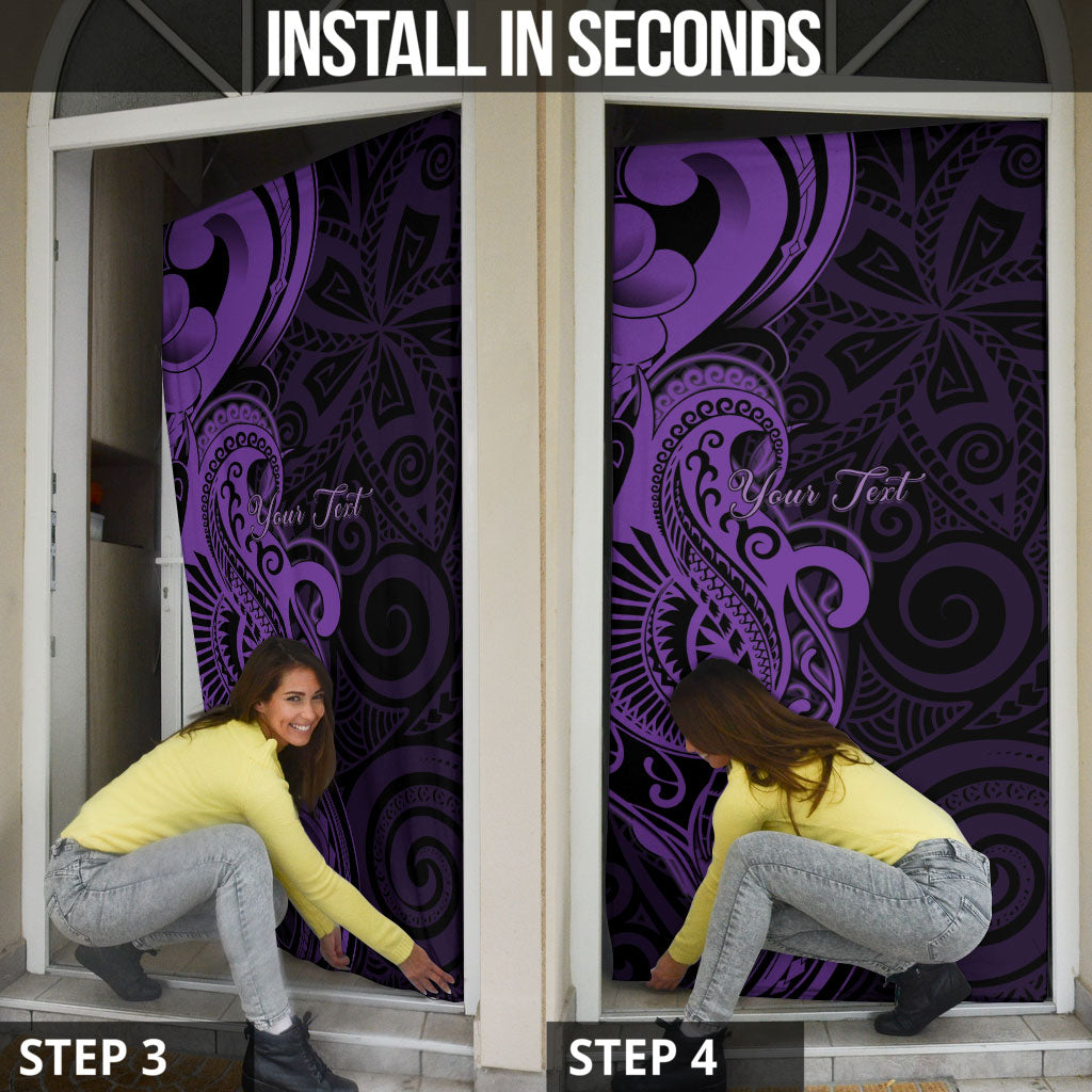 Personalised Lupus Warrior Door Cover Never Give Up Polynesian Style
