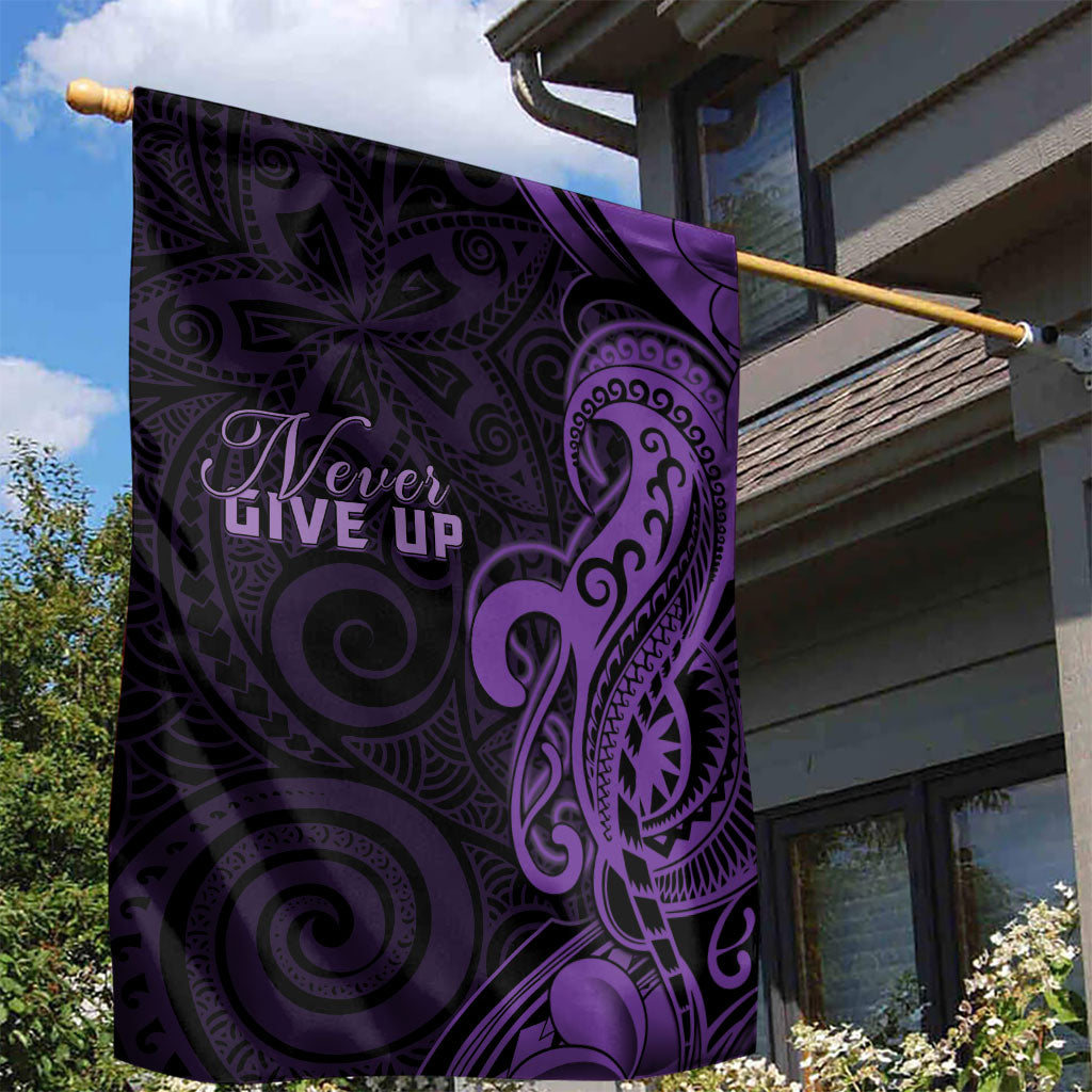 Lupus Warrior Garden Flag Never Give Up Polynesian Style