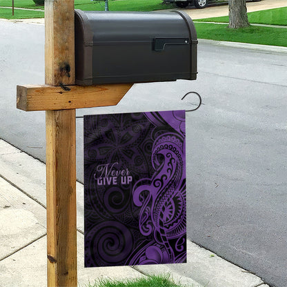 Lupus Warrior Garden Flag Never Give Up Polynesian Style