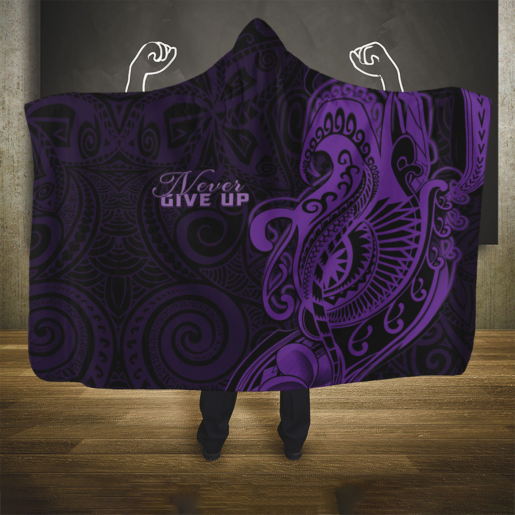 Lupus Warrior Hooded Blanket Never Give Up Polynesian Style