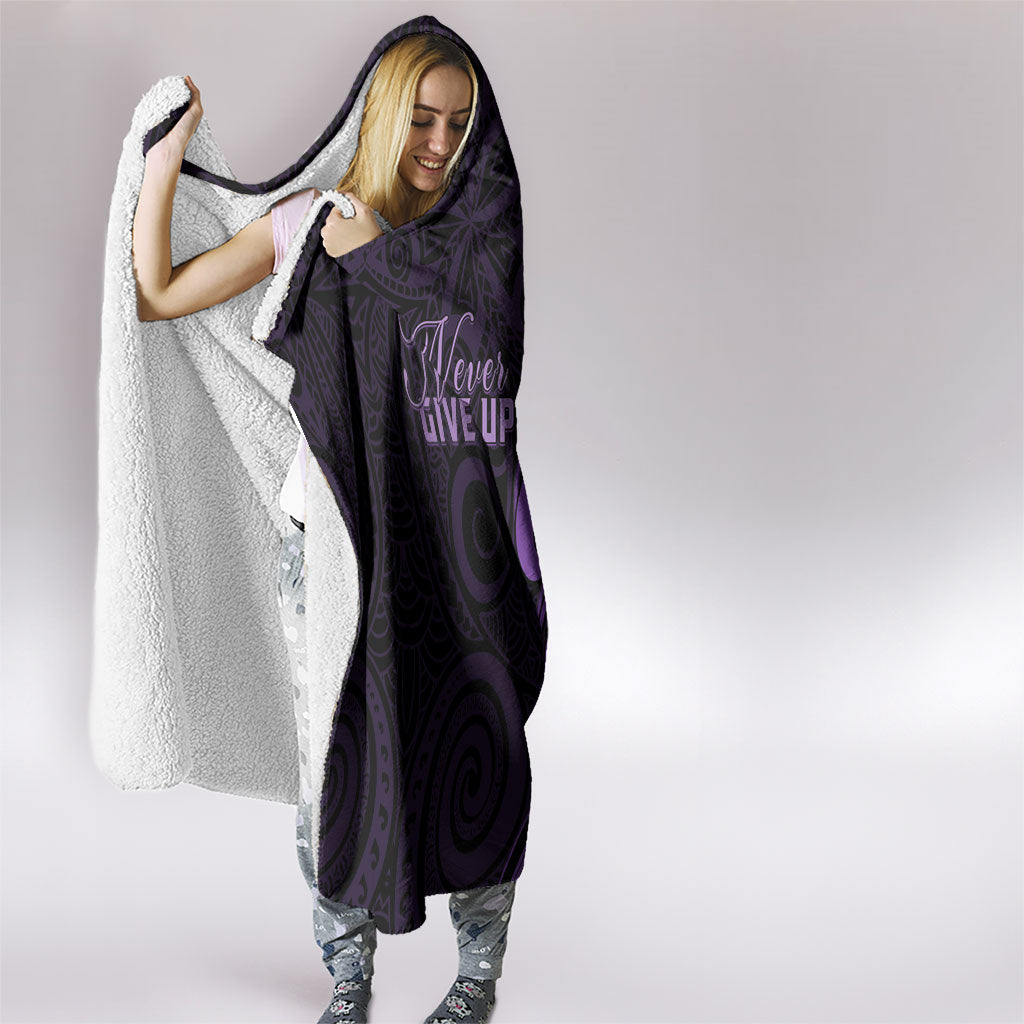 Lupus Warrior Hooded Blanket Never Give Up Polynesian Style