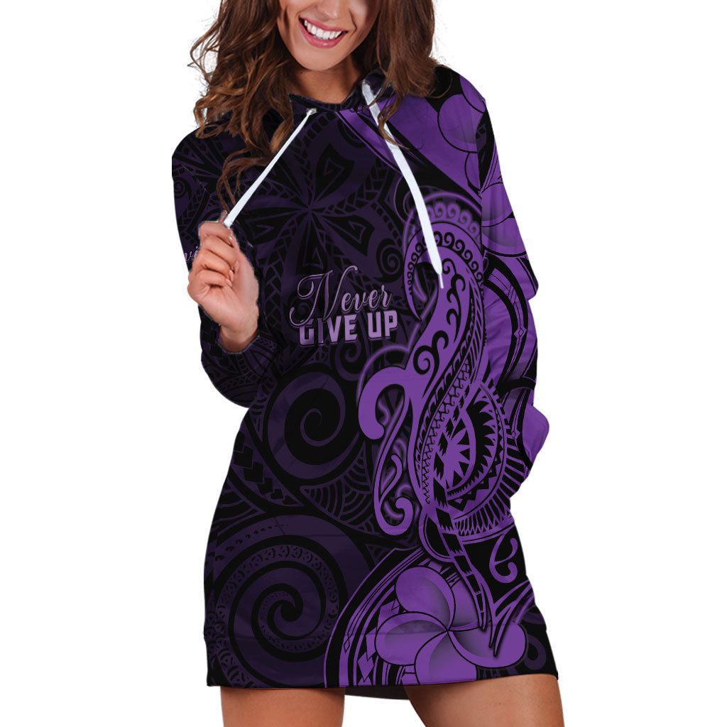 Personalised Lupus Warrior Hoodie Dress Never Give Up Polynesian Style