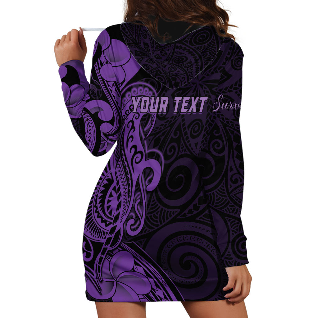 Personalised Lupus Warrior Hoodie Dress Never Give Up Polynesian Style