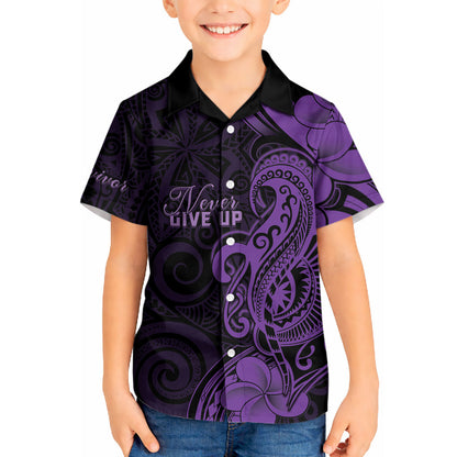 Personalised Lupus Warrior Kid Hawaiian Shirt Never Give Up Polynesian Style