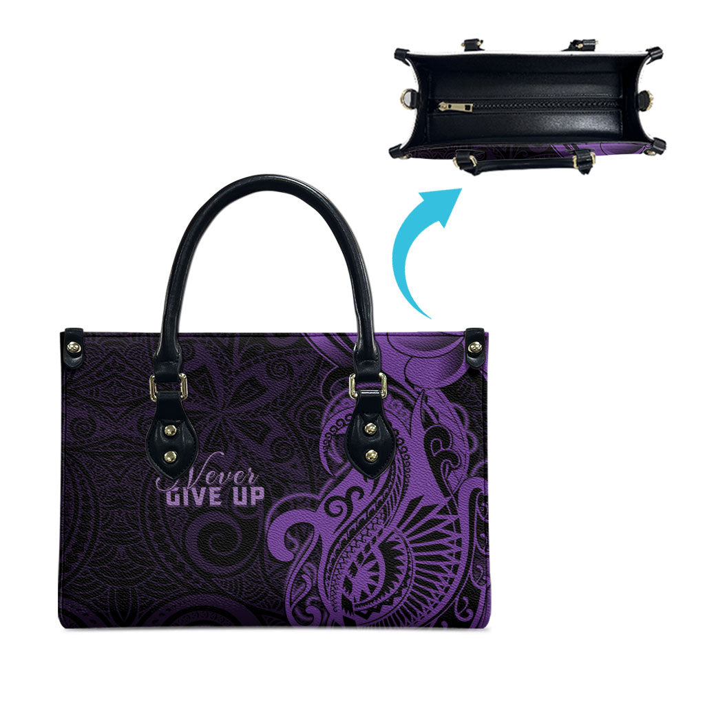 Lupus Warrior Leather Bag Never Give Up Polynesian Style