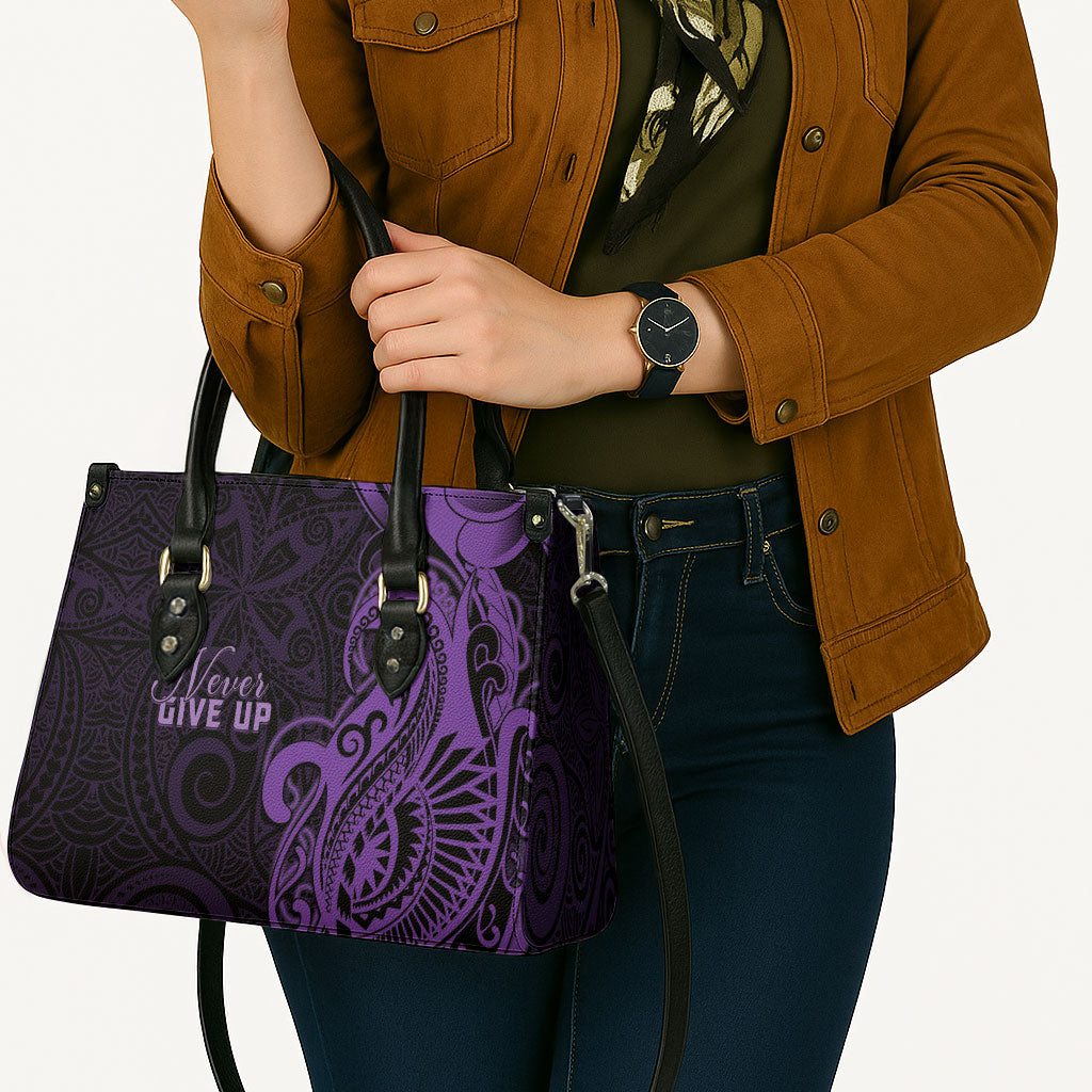 Lupus Warrior Leather Bag Never Give Up Polynesian Style