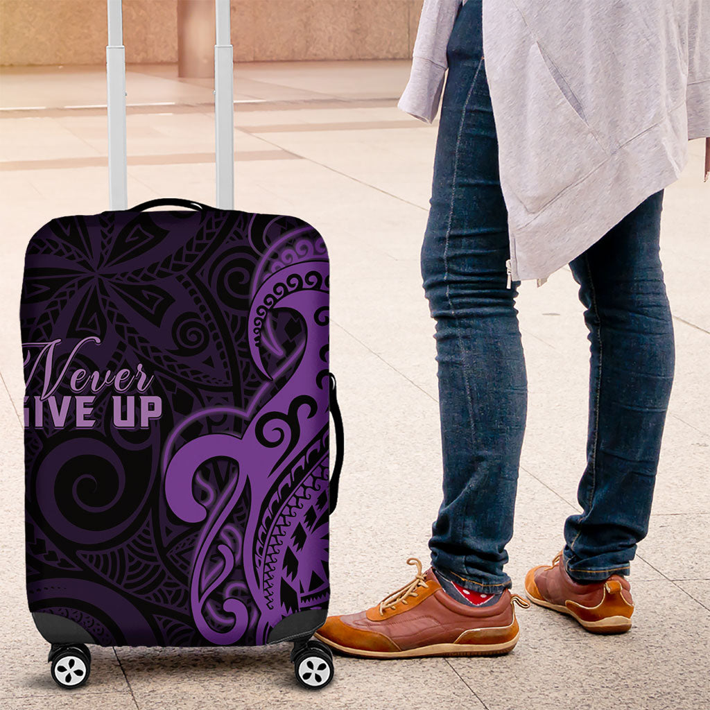 Lupus Warrior Luggage Cover Never Give Up Polynesian Style