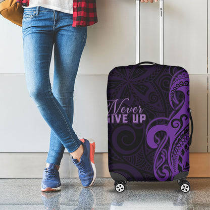 Lupus Warrior Luggage Cover Never Give Up Polynesian Style