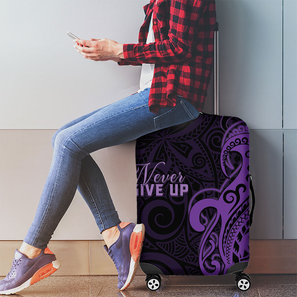 Lupus Warrior Luggage Cover Never Give Up Polynesian Style