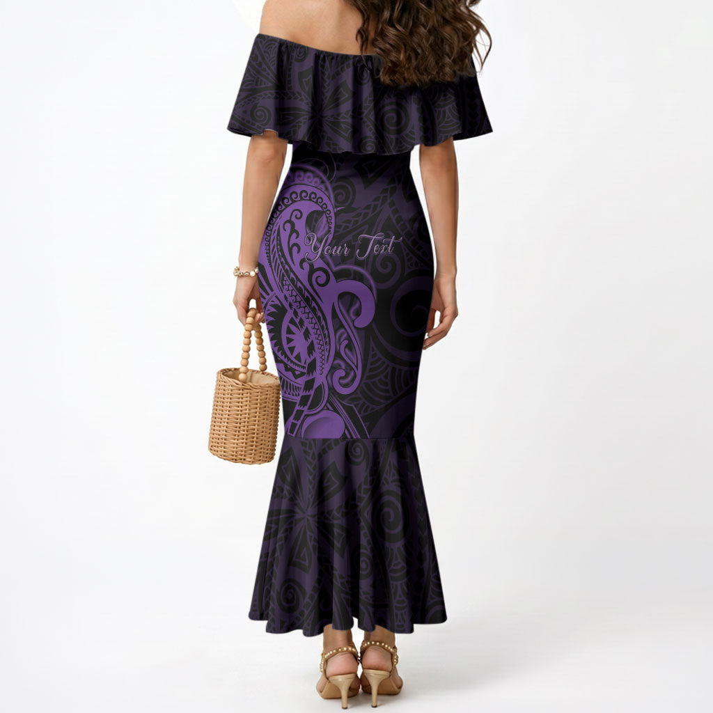 Personalised Lupus Warrior Mermaid Dress Never Give Up Polynesian Style
