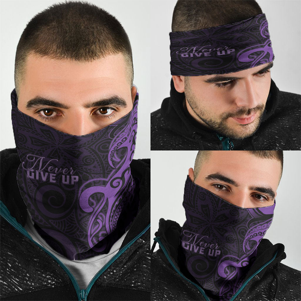 Lupus Warrior Neck Gaiter Never Give Up Polynesian Style