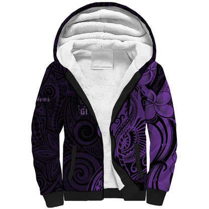 Personalised Lupus Warrior Sherpa Hoodie Never Give Up Polynesian Style