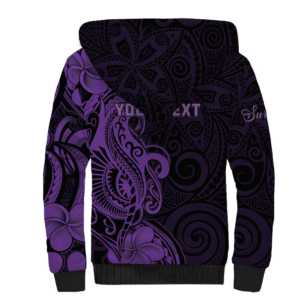 Personalised Lupus Warrior Sherpa Hoodie Never Give Up Polynesian Style