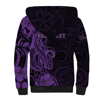Personalised Lupus Warrior Sherpa Hoodie Never Give Up Polynesian Style