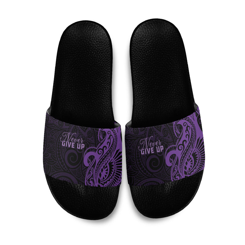 Lupus Warrior Slide Sandals Never Give Up Polynesian Style