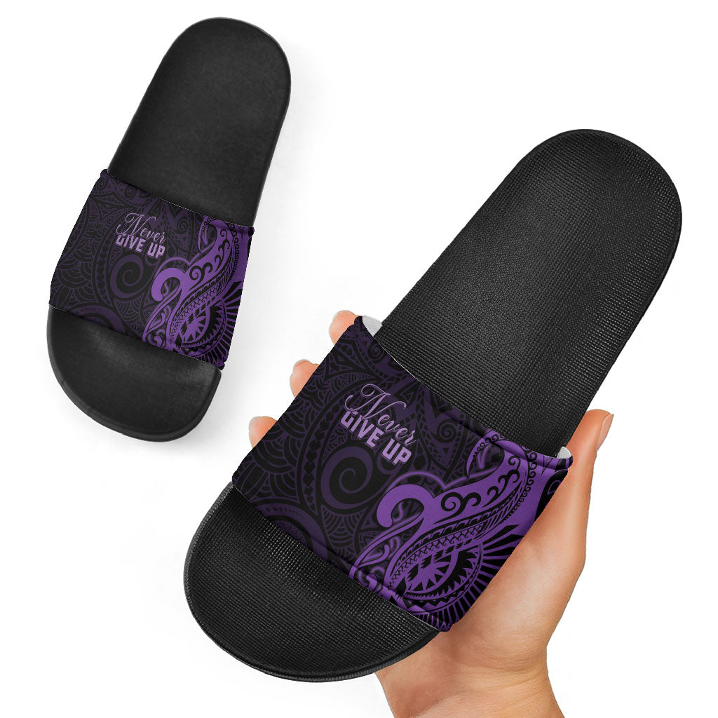 Lupus Warrior Slide Sandals Never Give Up Polynesian Style