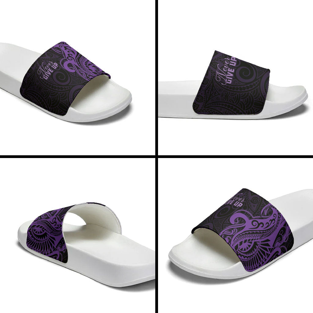 Lupus Warrior Slide Sandals Never Give Up Polynesian Style