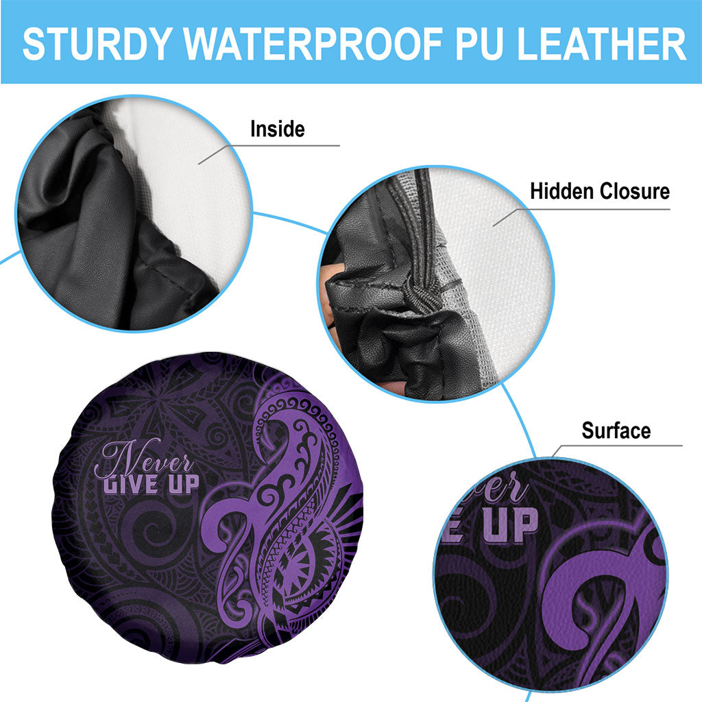 Lupus Warrior Spare Tire Cover Never Give Up Polynesian Style