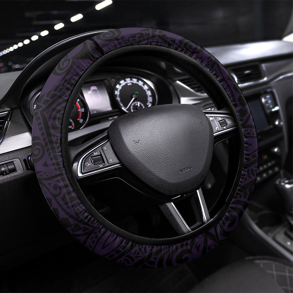 Lupus Warrior Steering Wheel Cover Never Give Up Polynesian Style