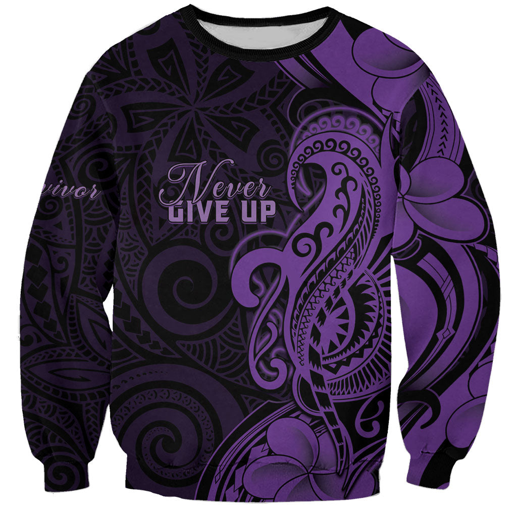 Personalised Lupus Warrior Sweatshirt Never Give Up Polynesian Style