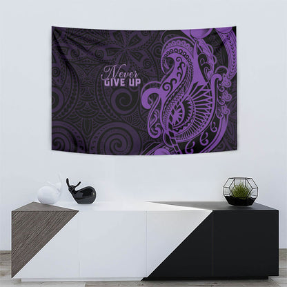 Lupus Warrior Tapestry Never Give Up Polynesian Style