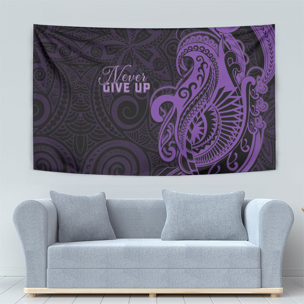 Lupus Warrior Tapestry Never Give Up Polynesian Style