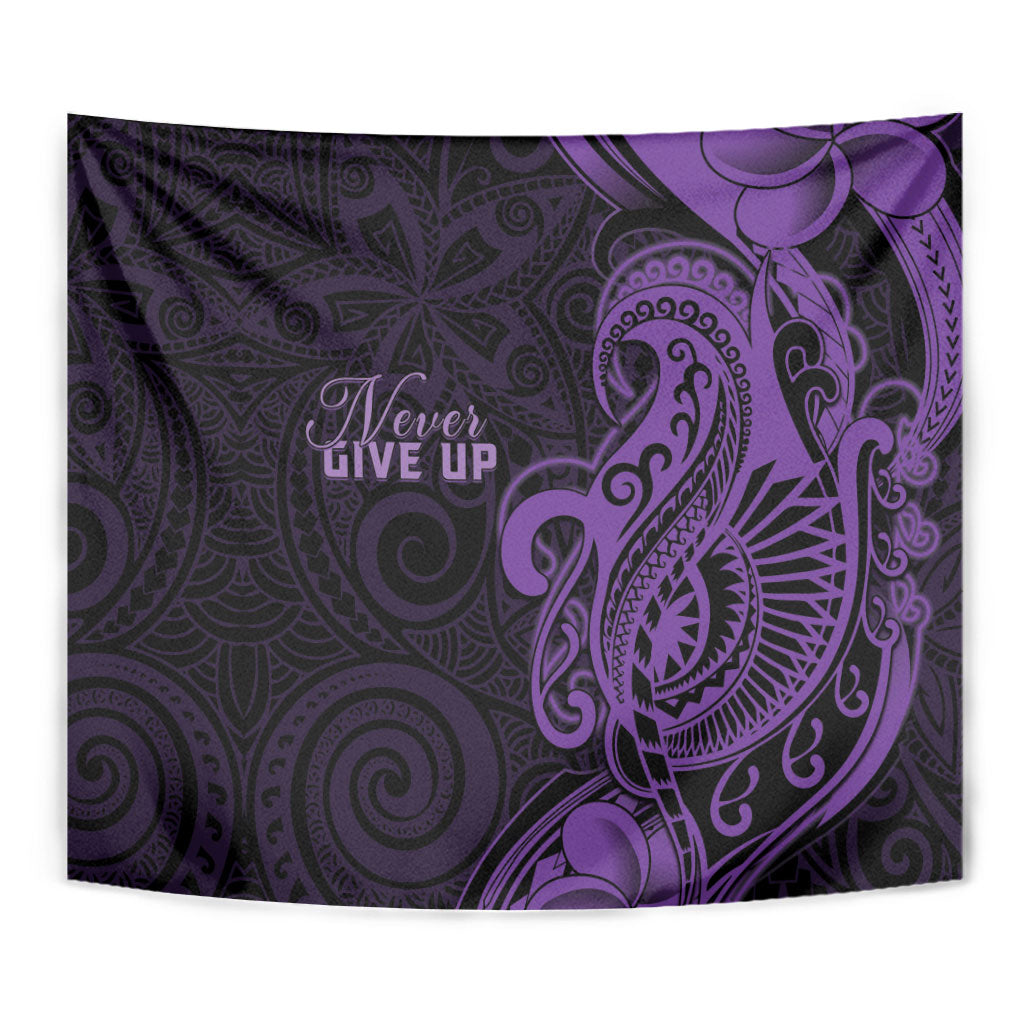 Lupus Warrior Tapestry Never Give Up Polynesian Style