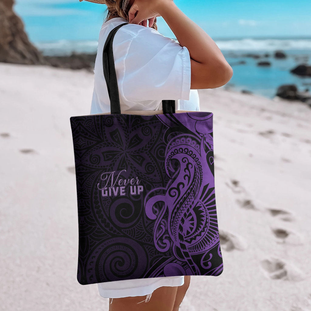 Lupus Warrior Tote Bag Never Give Up Polynesian Style