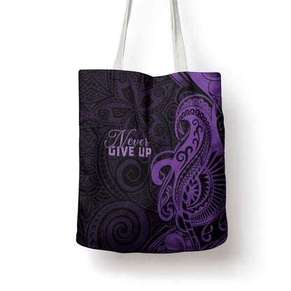 Lupus Warrior Tote Bag Never Give Up Polynesian Style