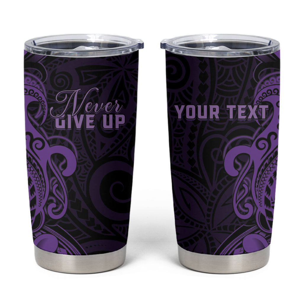 Personalised Lupus Warrior Tumbler Cup Never Give Up Polynesian Style